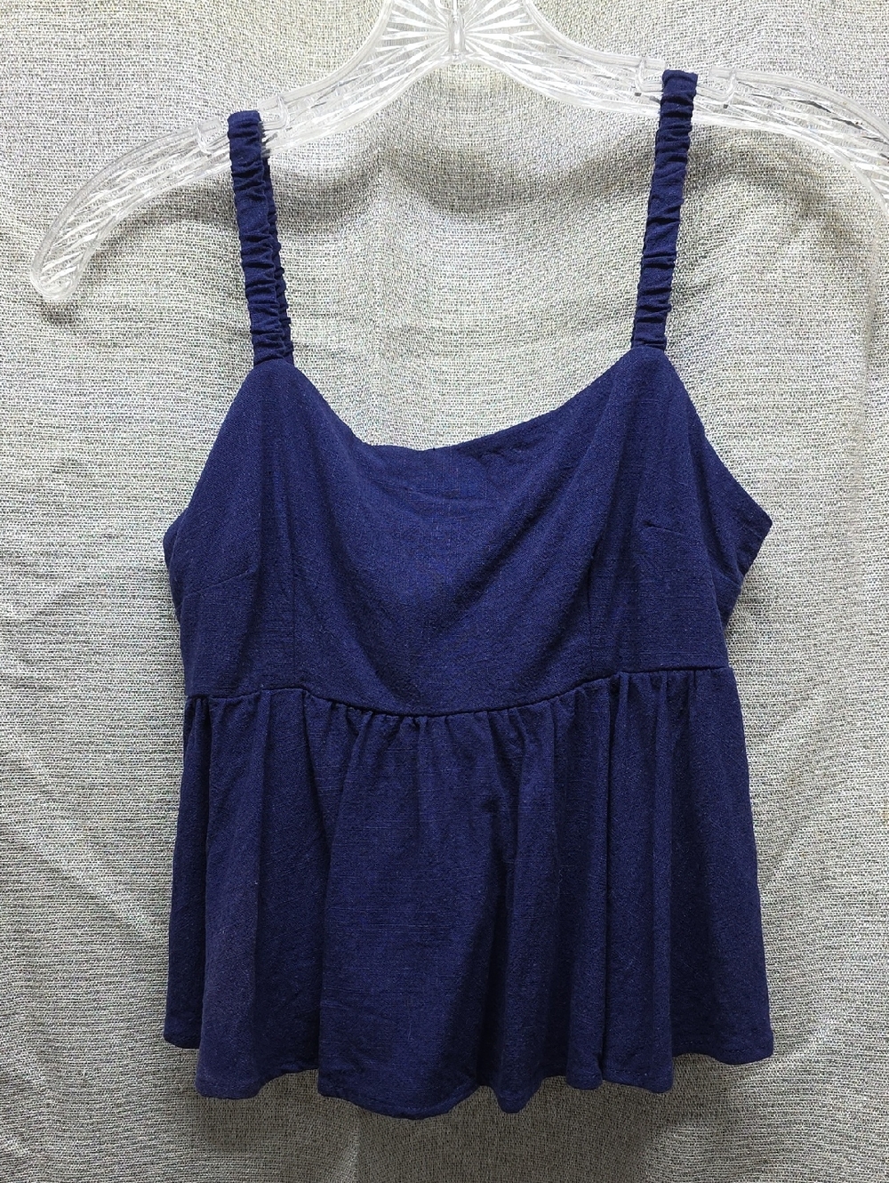 Navy Sleeveless Peplum Babydoll Tank Top, Talashe, Crop Top, Belly Shirt